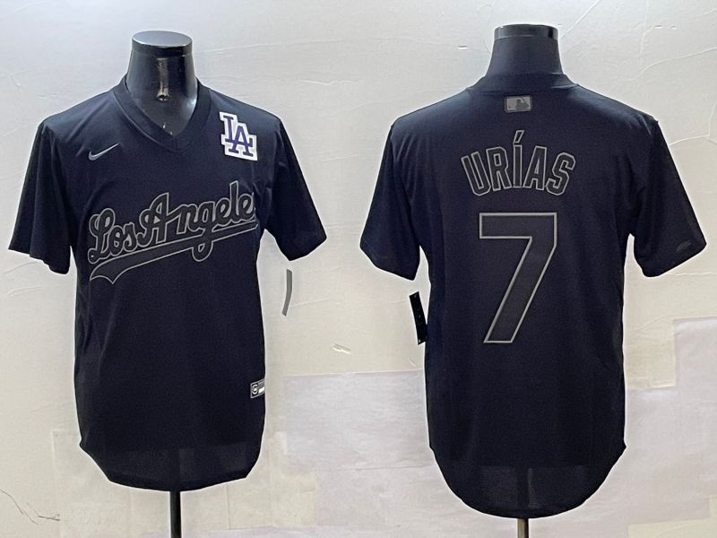 Men Los Angeles Dodgers #7 Urias Black Fashion Game 2025 Nike MLB Jersey style 3184->women mlb jersey->Women Jersey